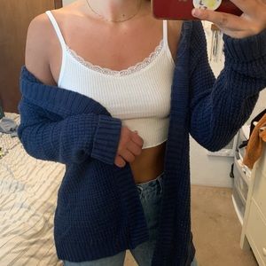 Blue knit cardigan